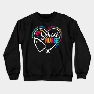 School Nurse  Love Heart Nurse Crewneck Sweatshirt